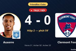TRỰC TIẾPTrực tiếp Auxerre vs Clermont Foot: Auxerre nới rộng cách biệt 4-0
