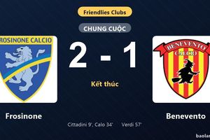 Thống kê trận đấu Frosinone 2-1 Benevento: G. Calo tỏa sáng, Frosinone giành trọn 3 điểm