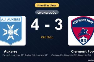 Thống kê trận đấu Auxerre 4-3 Clermont Foot: R. Labeau Lascary tỏa sáng, Auxerre giành trọn 3 điểm