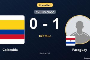 Hạ Colombia nhờ bàn duy nhất của Benitez, Paraguay thắng trận giao hữu tại Harrison