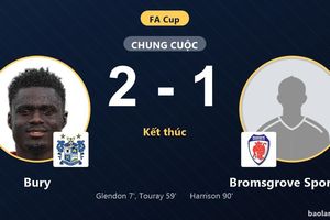 Hạ Bromsgrove Sporting 2-1, Bury đứng vững tại vòng loại FA Cup
