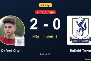 TRỰC TIẾPTrực tiếp Oxford City vs Enfield Town: Oxford City nhân đôi cách biệt