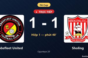 TRỰC TIẾPTrực tiếp Ebbsfleet United vs Sholing: Hết hiệp 1, hòa 1-1
