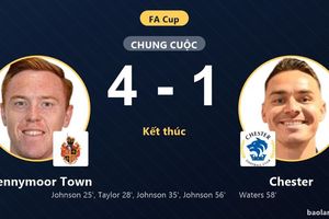 Johnson lập hat-trick vùi dập Chester, Spennymoor Town thắng áp đảo 4-1 tại FA Cup