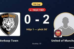 TRỰC TIẾPTrực tiếp Worksop Town vs United of Manchester: United of Manchester nhân đôi cách biệt