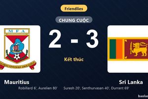 Thống kê trận đấu Mauritius 2-3 Sri Lanka: Sri Lanka ngược dòng ngoạn mục