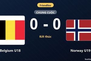 Belgium U18 và Norway U19 bất phân thắng bại trong trận giao hữu không bàn thắng