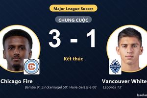 Hạ đội đầu bảng Vancouver Whitecaps 3-1, Chicago Fire bùng nổ tại Soldier Field