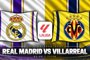 Lịch sử đối đầu Real Madrid vs Villarreal: Vinícius chờ nối dài ưu thế, 'Tàu ngầm vàng' mơ lặp lại cú sốc Bernabéu