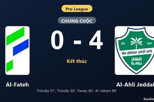 Thống kê trận đấu Al-Fateh 0-4 Al-Ahli Jeddah: Al-Ahli Jeddah thắng đậm thuyết phục