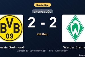Thống kê trận đấu Borussia Dortmund 2-2 Werder Bremen: Màn rượt đuổi tỷ số mãn nhãn