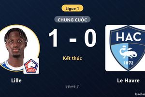 Hạ Le Havre, Lille giữ vững top 4 trong khi đối thủ chìm sâu đáy bảng