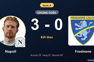 Hạ gục Frosinone 3-0, Napoli thu hẹp khoảng cách với nhóm trên