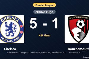 Thống kê trận đấu Chelsea 5-1 Bournemouth: Chelsea thắng đậm thuyết phục
