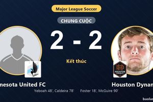 Bị Houston Dynamo giật lại 1 điểm ở phút 90, Minnesota United FC lỡ cơ hội thoát nhóm cuối