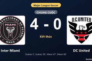 Thống kê trận đấu Inter Miami 4-0 DC United: Inter Miami thắng đậm thuyết phục