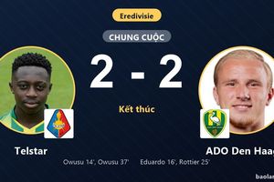 Chia điểm nghẹt thở 2-2, Telstar và ADO Den Haag chôn chân ở nhóm cuối