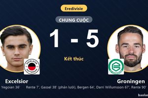 Vùi dập Excelsior 5-1, Groningen bắt kịp điểm số của chính đối thủ tại Eredivisie