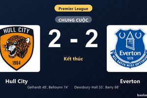 Thống kê trận đấu Hull City 2-2 Everton: Màn rượt đuổi tỷ số mãn nhãn