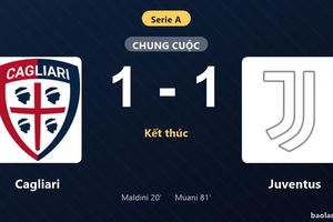 Thống kê trận đấu Cagliari 1-1 Juventus: Hai đội chia điểm