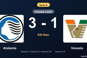 Thống kê trận đấu Atalanta 3-1 Venezia: Nikola Krstović tỏa sáng, Atalanta giành trọn 3 điểm
