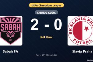 Thống kê trận đấu Sabah FA 2-0 Slavia Praha: Joy Lance Mickels tỏa sáng, Sabah FA giành trọn 3 điểm