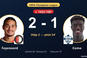 TRỰC TIẾPTrực tiếp Feyenoord vs Como: Feyenoord vượt lên dẫn trước