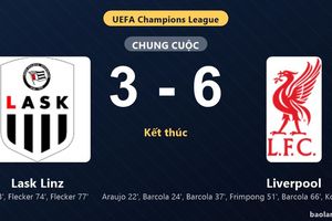 Thống kê trận đấu Lask Linz 3-6 Liverpool: Liverpool thắng đậm thuyết phục
