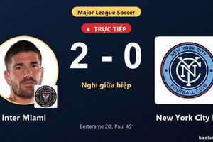TRỰC TIẾPTrực tiếp Inter Miami vs New York City FC: Hết hiệp 1, Inter Miami dẫn 2-0