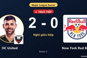 TRỰC TIẾPTrực tiếp DC United vs New York Red Bulls: Hết hiệp 1, DC United dẫn 2-0