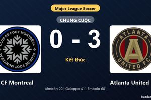 Thống kê trận đấu CF Montreal 0-3 Atlanta United FC: Atlanta United FC thắng đậm thuyết phục