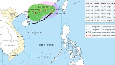 Bão số 5 tiếp tục đổi hướng, quay ngoặt lại trên Biển Đông