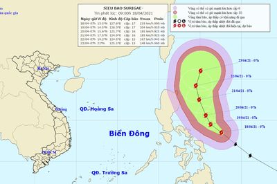 Siêu bão SURIGAE giật trên cấp 17, cách Philippines 420km