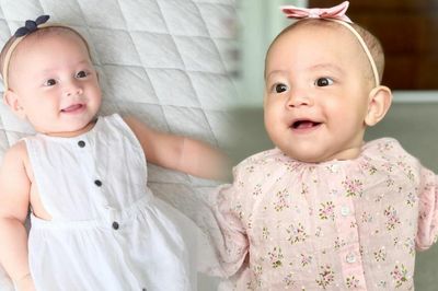 Tóc chưa mọc, Lisa đã được mẹ Hà Hồ làm điệu hết nấc với đủ loại cài đầu, kẹp nơ