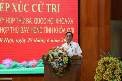 Bộ trưởng Ngoại giao Bùi Thanh Sơn tiếp xúc cử tri tại TP Vĩnh Yên, tỉnh Vĩnh Phúc