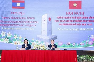 Phổ biến chính sách, pháp luật cho các trưởng bản 2 nước Việt Nam – Lào