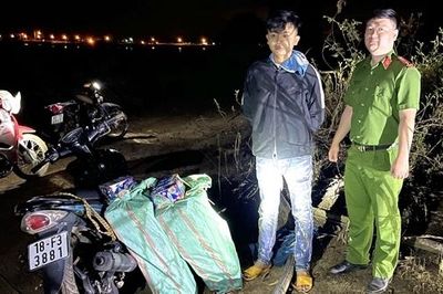 Phóng xe máy lúc mờ sáng chở 'quà tết'