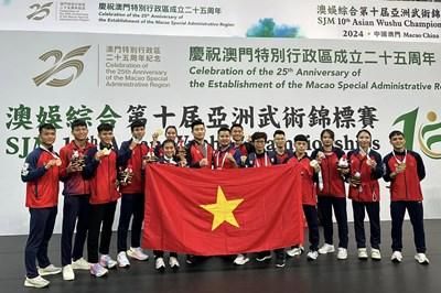 Đội tuyển wushu Việt Nam giành 14 huy chương châu Á