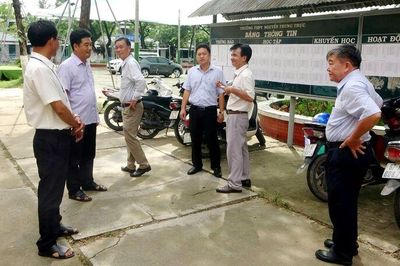 Lãnh đạo huyện Tri Tôn kiểm tra các hội đồng coi thi tuyển sinh lớp 10