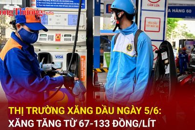 Thị trường xăng dầu ngày 5/6: Xăng tăng từ 67-133 đồng/lít