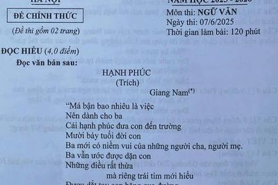 Đề thi môn Ngữ văn vào lớp 10 năm học 2025-2026 của Hà Nội