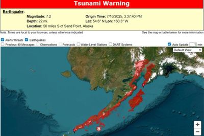 Động đất 7,2 độ Richter tại Alaska, cảnh báo sóng thần khẩn cấp được phát đi