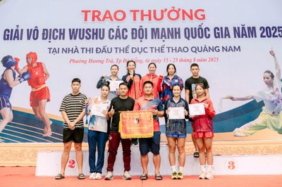 Wushu Thanh Hóa xếp hạng ba toàn đoàn nội dung đối kháng tại giải vô địch các đội mạnh quốc gia 2025