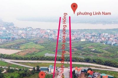 Toàn cảnh khu vực sẽ xây hầm đường bộ qua sông Hồng hơn 24.600 tỷ đồng