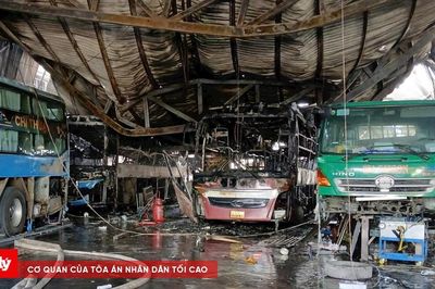 Cháy garage, 3 xe giường nằm và 1 xe tải bị thiệt hại