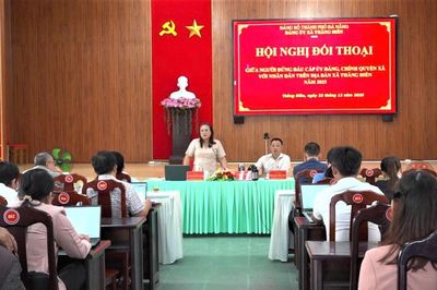 Lãnh đạo xã Thăng Điền đối thoại với nhân dân