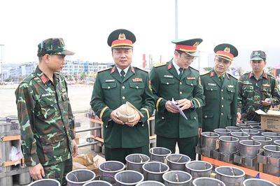Bộ CHQS tỉnh Quảng Ninh: Kiểm tra, động viên cán bộ, chiến sĩ đang làm nhiệm vụ bắn pháo hoa đêm Giao thừa
