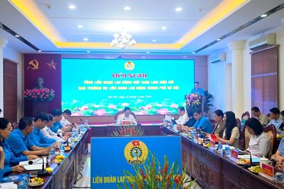 Tổng LĐLĐ Việt Nam làm việc với LĐLĐ thành phố Hà Nội