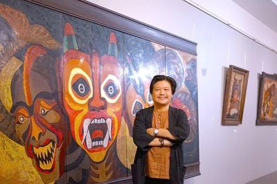 Câu chuyện của núi trong tranh sơn mài