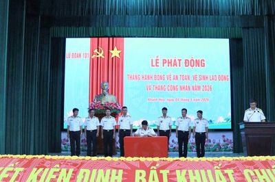 Lữ đoàn 101 phát động Tháng hành động về an toàn, vệ sinh lao động và Tháng công nhân năm 2026